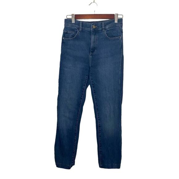 DL1961 Patti Straight High Rise Vintage Medium Wash Denim Jeans Size 26 - Picture 1 of 4